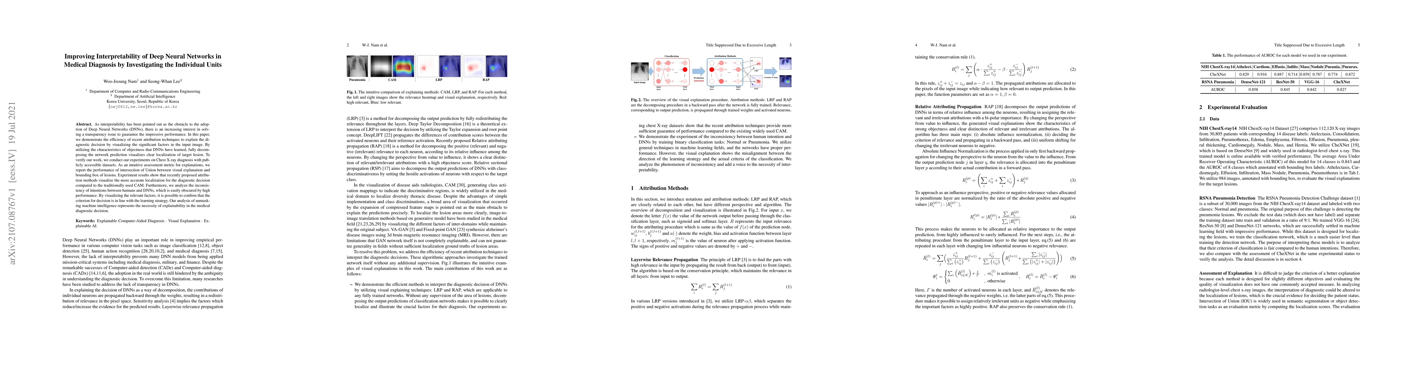 Thumbnail for Improving Interpretability of Deep Neural Networks in Medical Diagnosis
  by Investigating the Individual Units