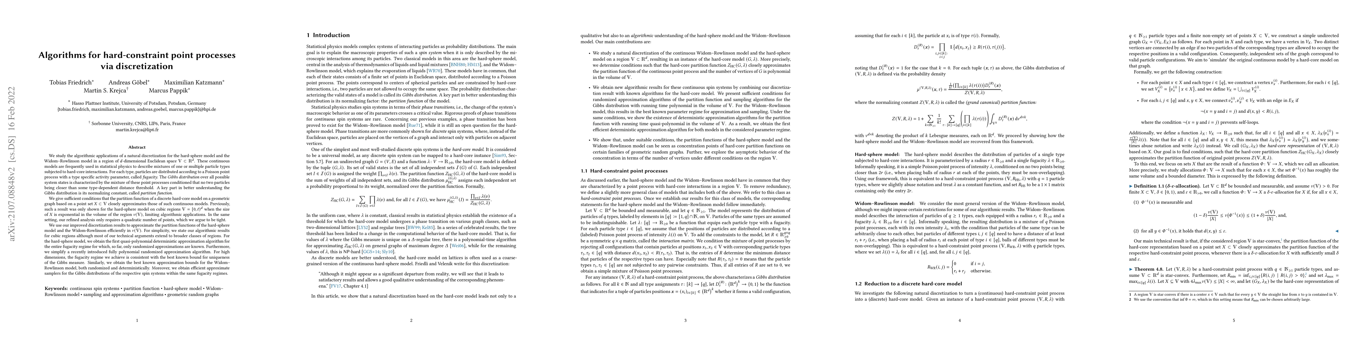 Thumbnail for Algorithms for hard-constraint point processes via discretization