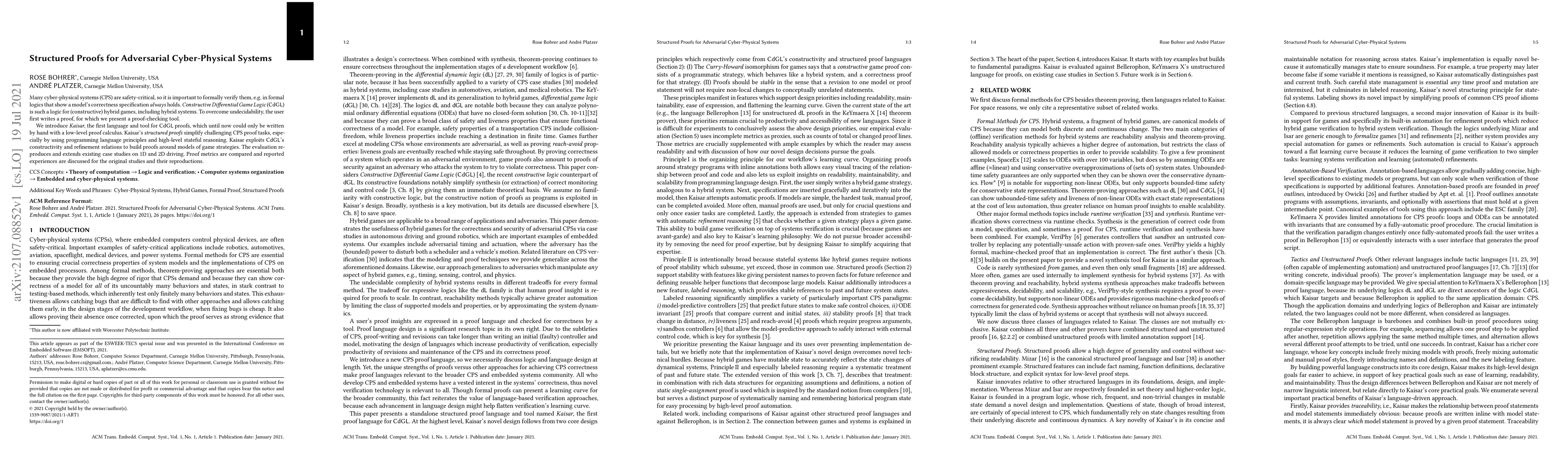 Thumbnail for Structured Proofs for Adversarial Cyber-Physical Systems