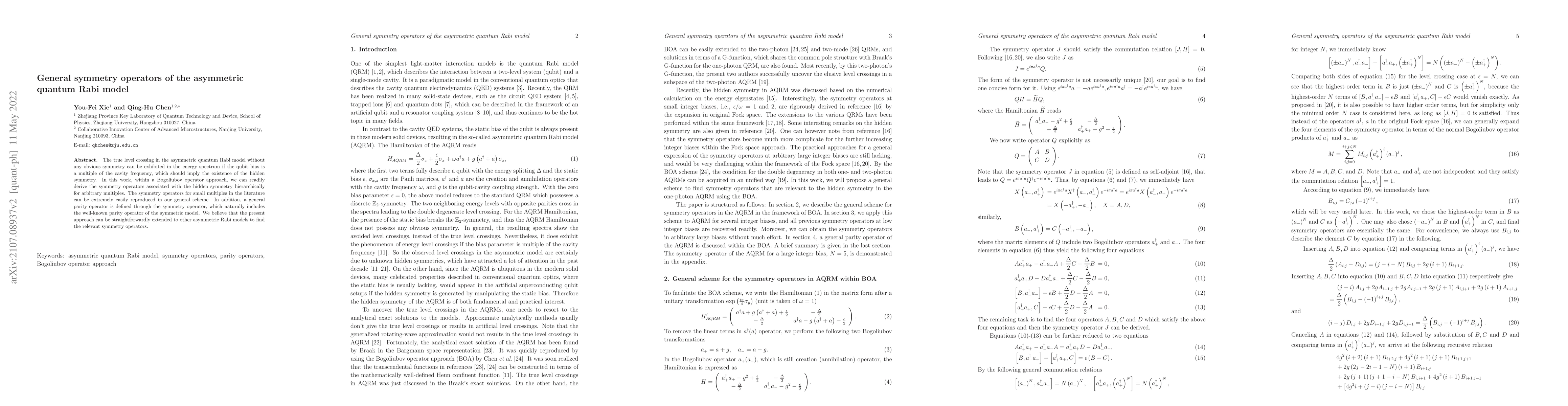 Thumbnail for General symmetry operators of the asymmetric quantum Rabi model