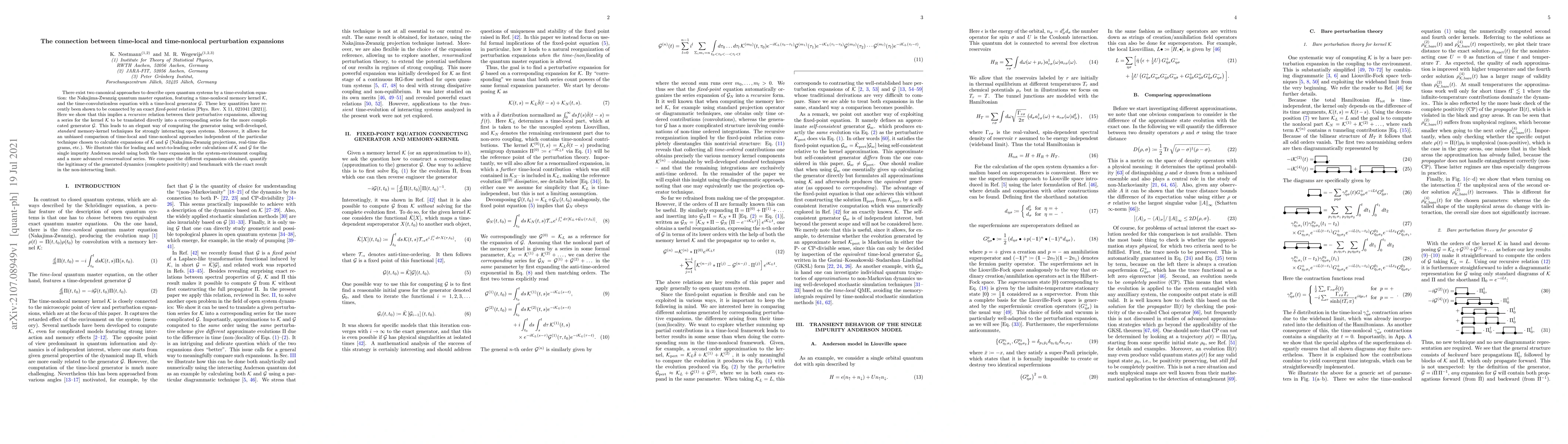 Thumbnail for The connection between time-local and time-nonlocal perturbation
  expansions