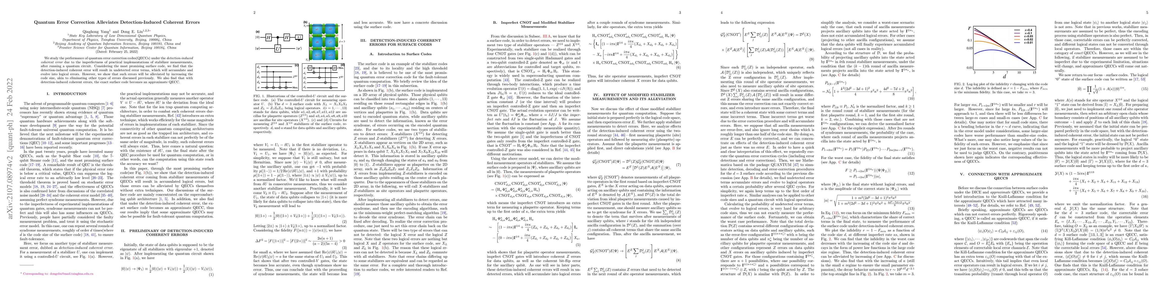 Thumbnail for Effect of quantum error correction on detection-induced coherent errors