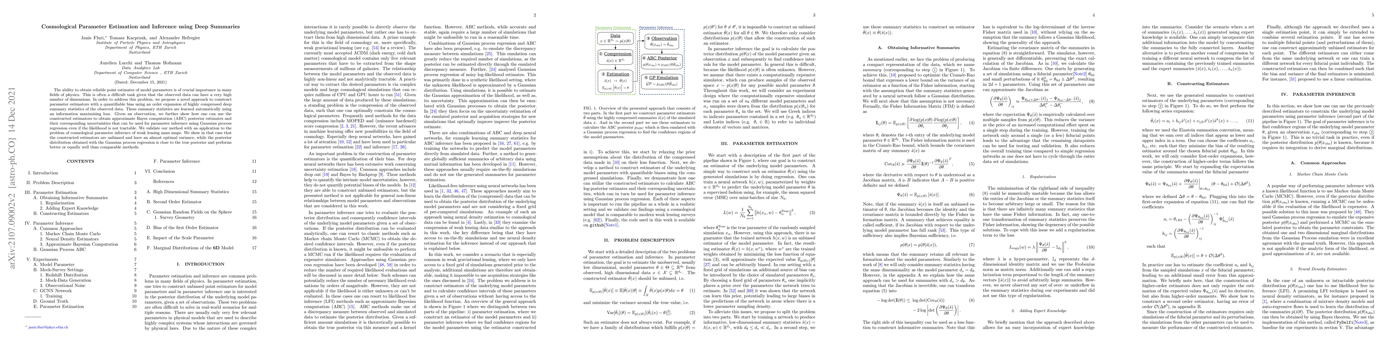 Thumbnail for Cosmological Parameter Estimation and Inference using Deep Summaries