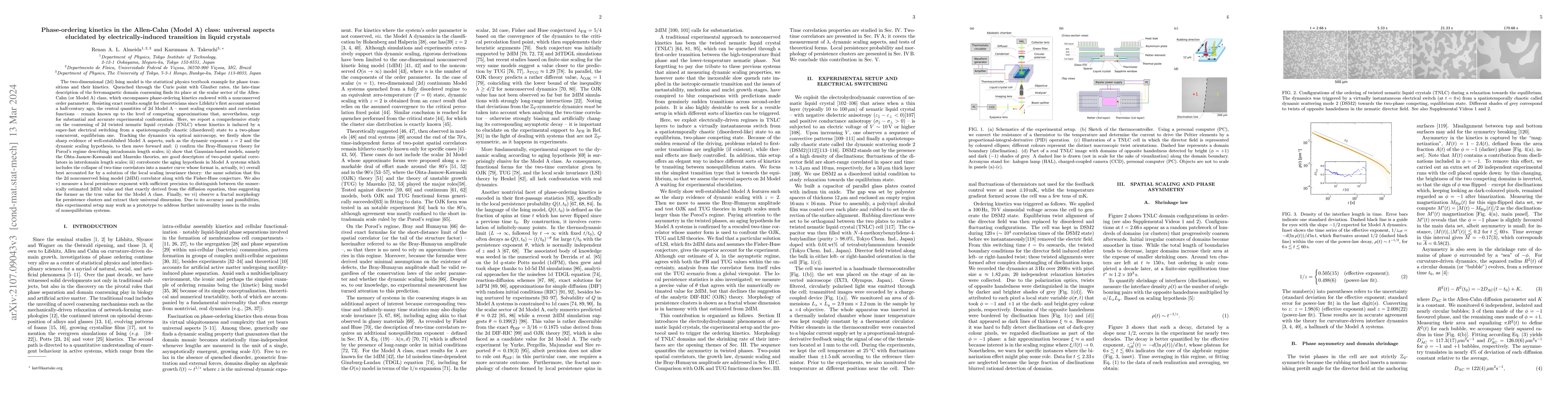 Thumbnail for Phase-ordering kinetics in the Allen-Cahn (Model A) class: universal
  aspects elucidated by electrically-induced transition in liquid crystals
