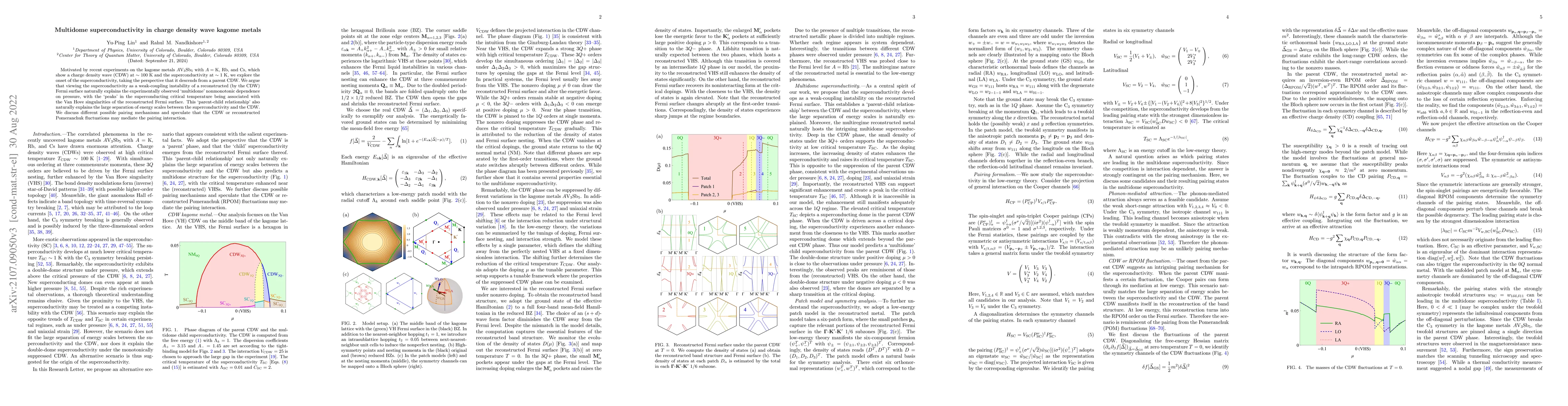 Thumbnail for Multidome superconductivity in charge density wave kagome metals