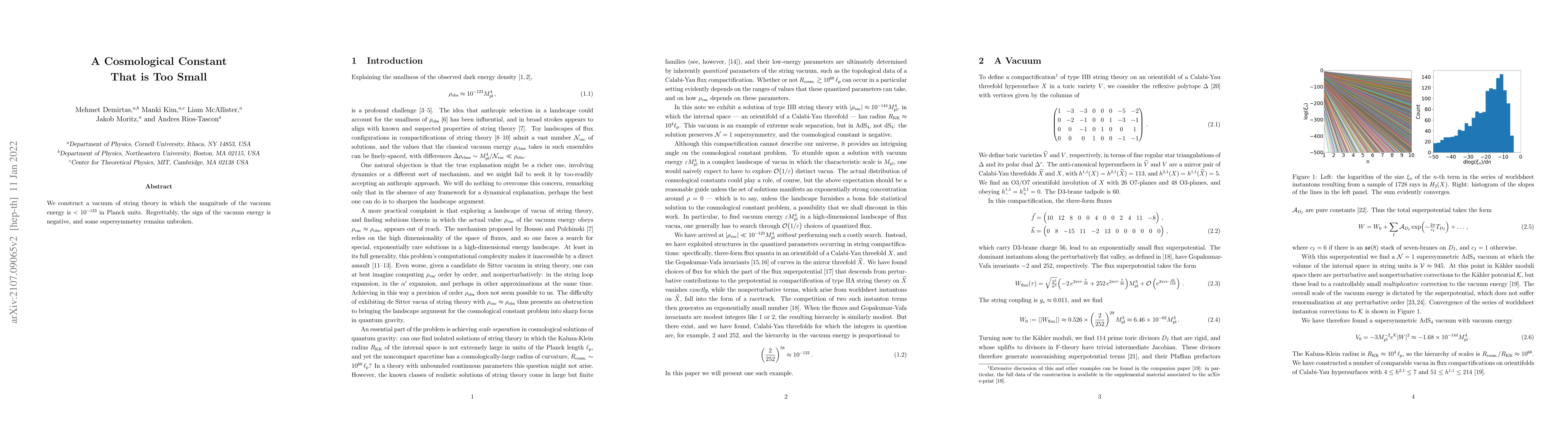 Thumbnail for A Cosmological Constant That is Too Small