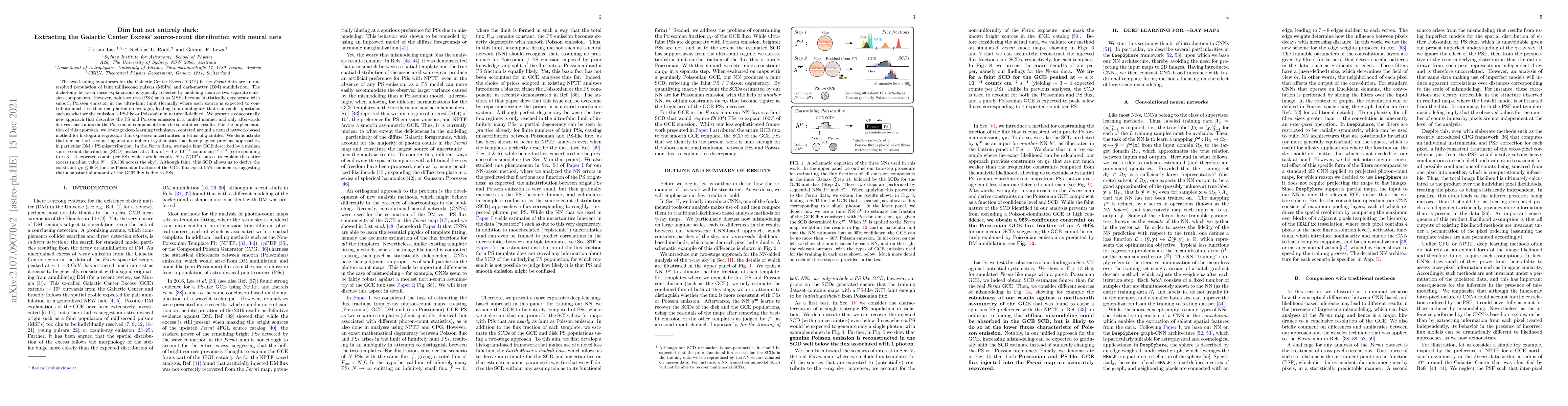 Thumbnail for Dim but not entirely dark: Extracting the Galactic Center Excess'
  source-count distribution with neural nets