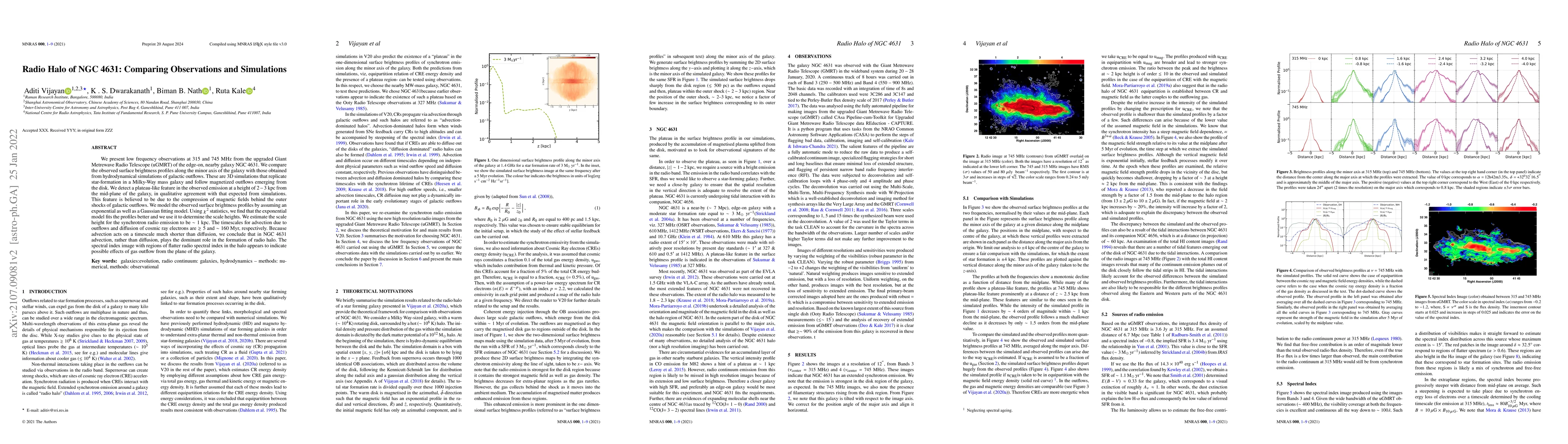 Thumbnail for Radio Halo of NGC 4631: Comparing Observations and Simulations