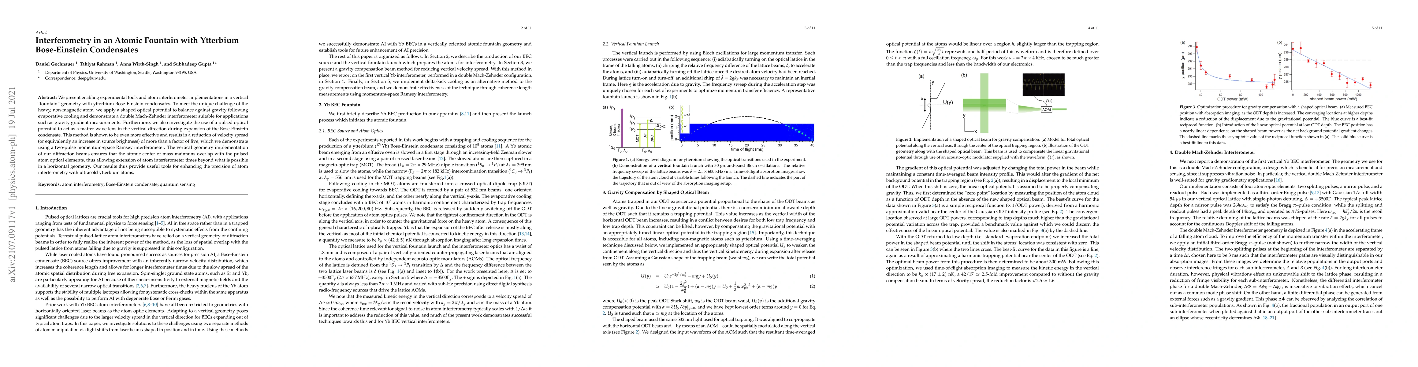 Thumbnail for Interferometry in an Atomic Fountain with Ytterbium Bose-Einstein
  Condensates