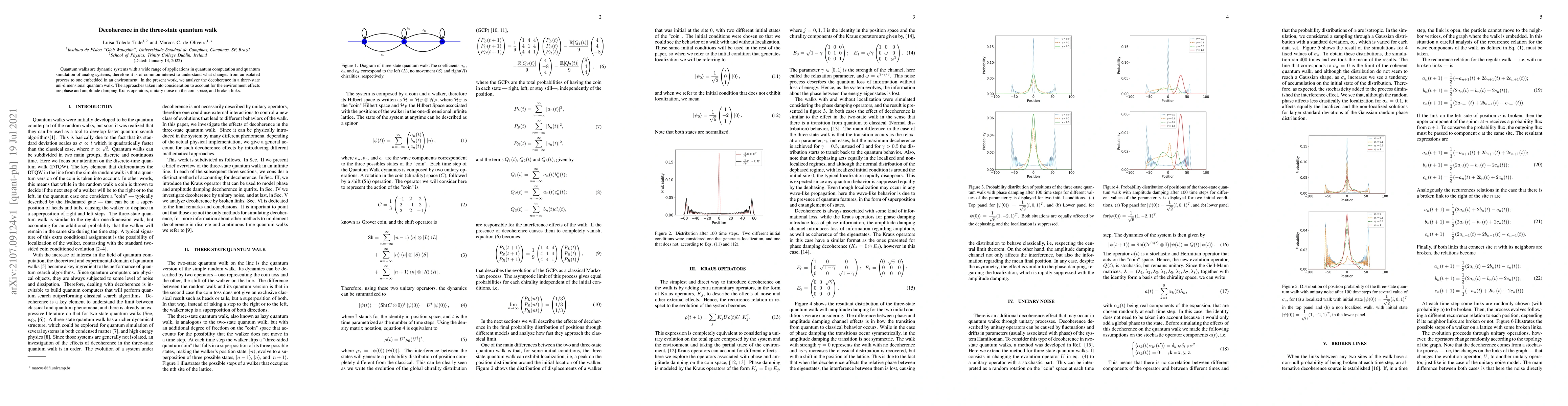 Thumbnail for Decoherence in the three-state quantum walk
