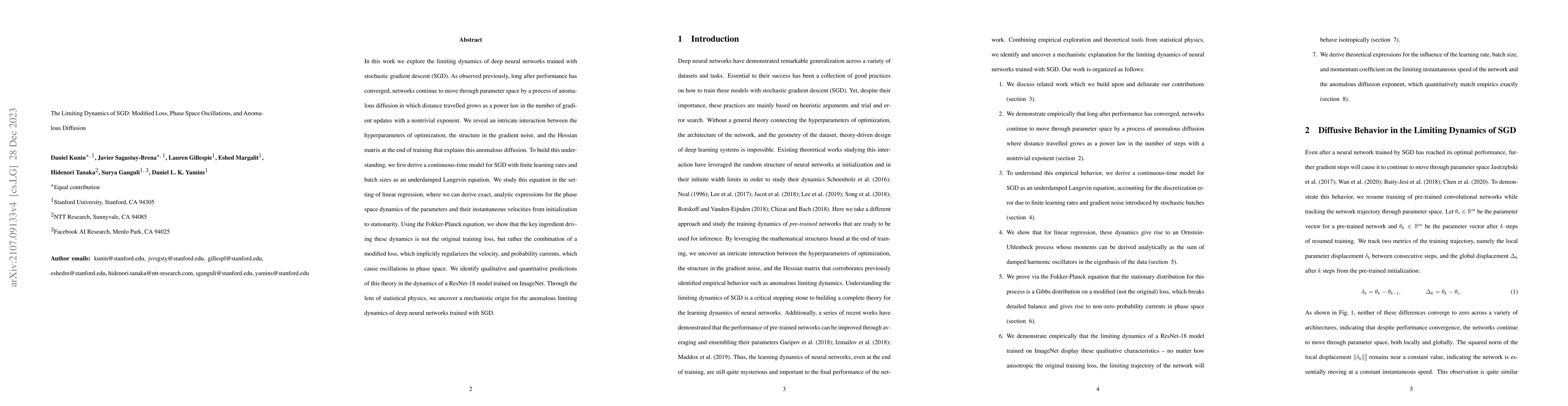 Thumbnail for The Limiting Dynamics of SGD: Modified Loss, Phase Space Oscillations,
  and Anomalous Diffusion