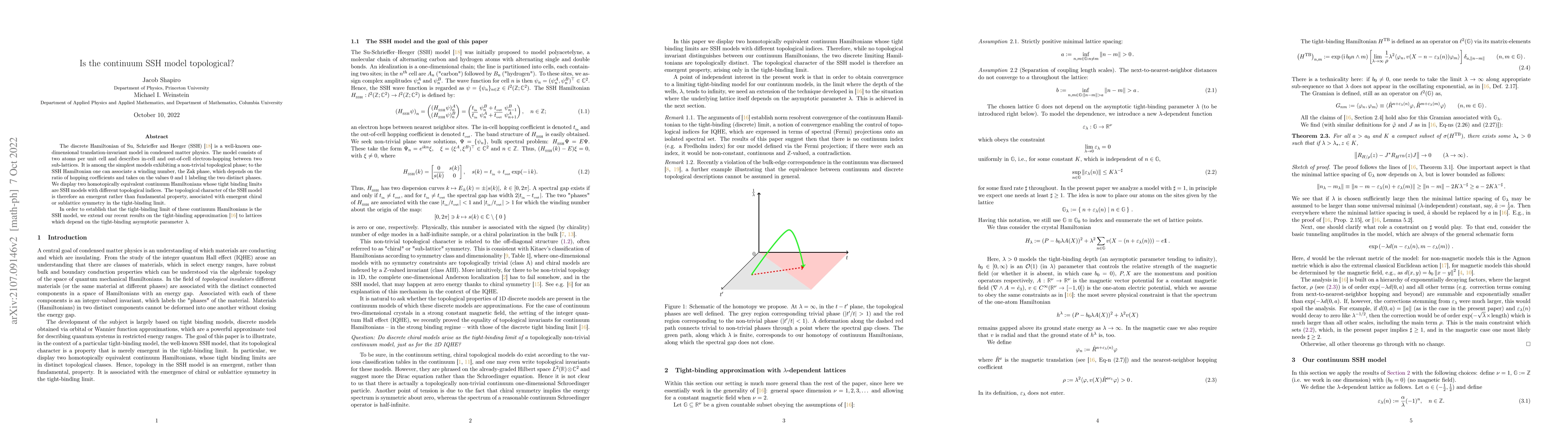 Thumbnail for Is the continuum SSH model topological?
