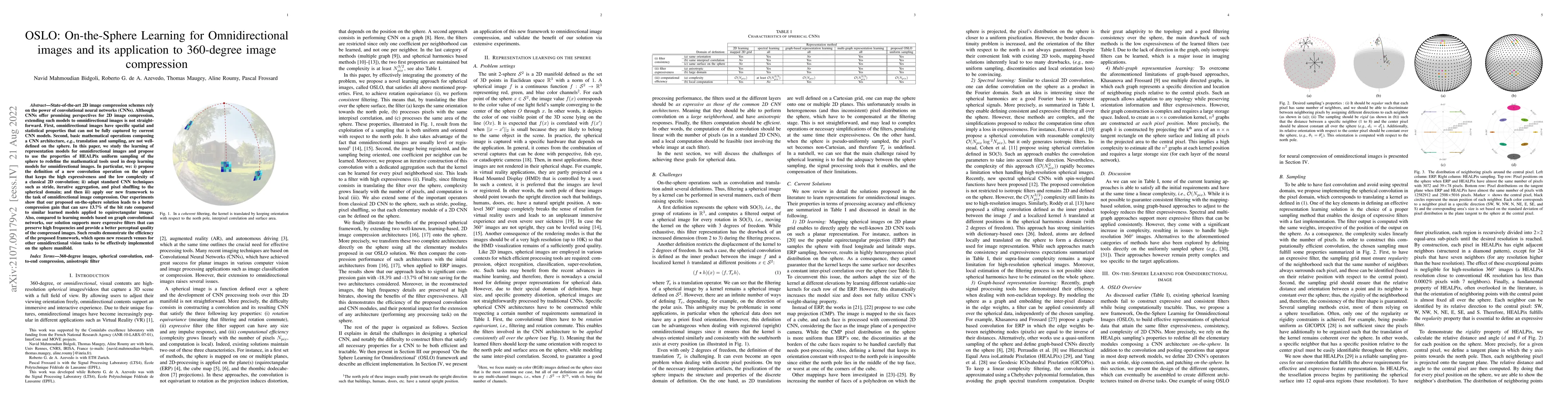 Thumbnail for OSLO: On-the-Sphere Learning for Omnidirectional images and its
  application to 360-degree image compression