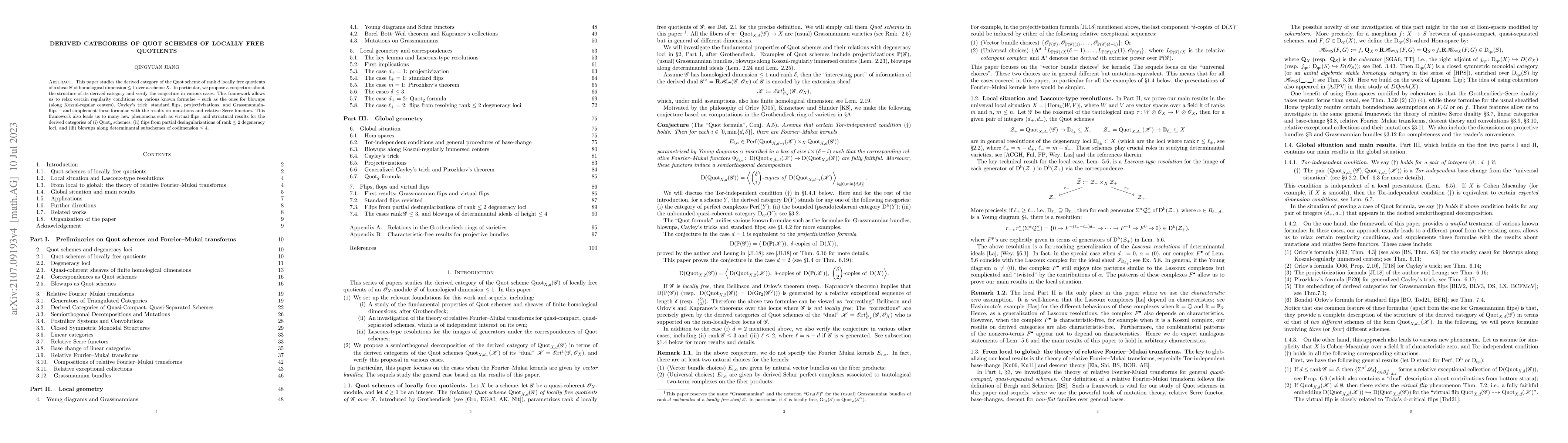 Thumbnail for Derived categories of Quot schemes of locally free quotients