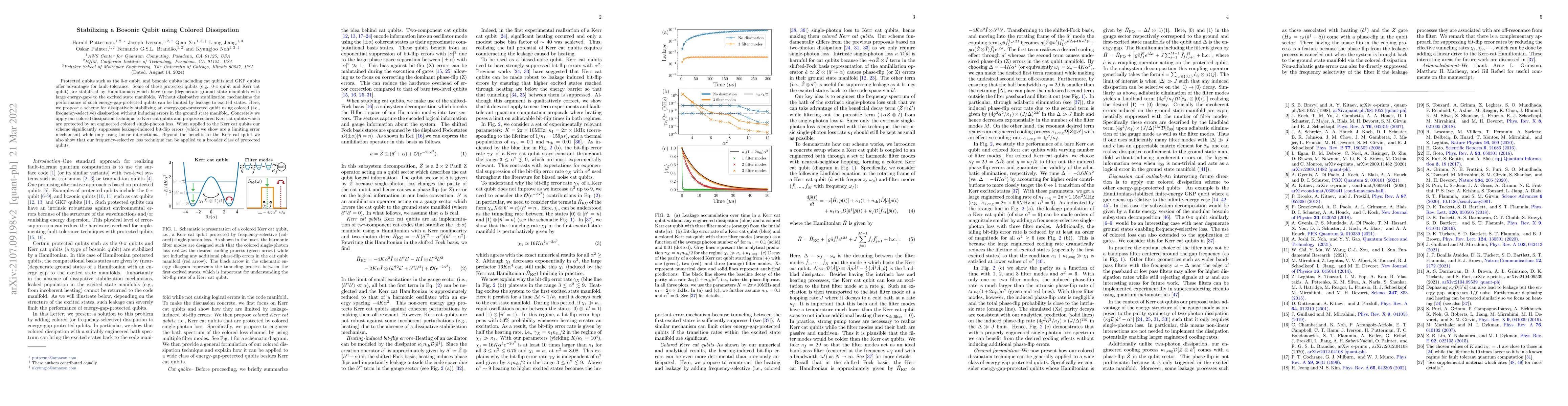 Thumbnail for Stabilizing a Bosonic Qubit using Colored Dissipation