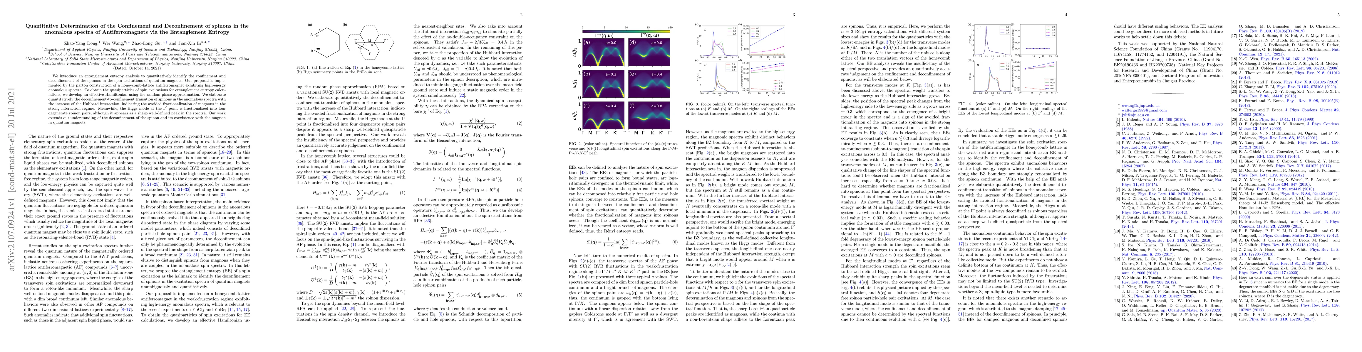 Thumbnail for Quantitative Determination of the Confinement and Deconfinement of
  spinons in the anomalous spectra of Antiferromagnets via the Entanglement
  Entropy