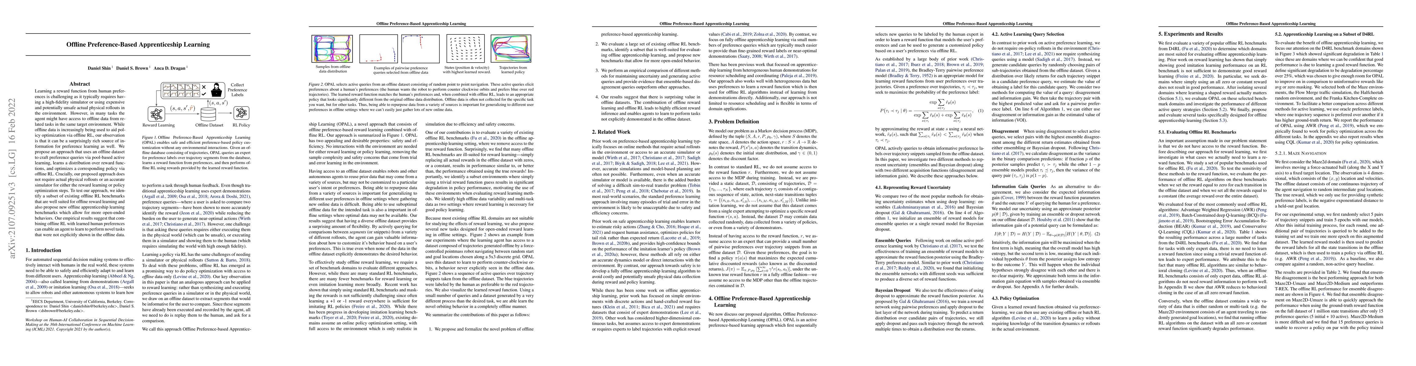 Thumbnail for Offline Preference-Based Apprenticeship Learning