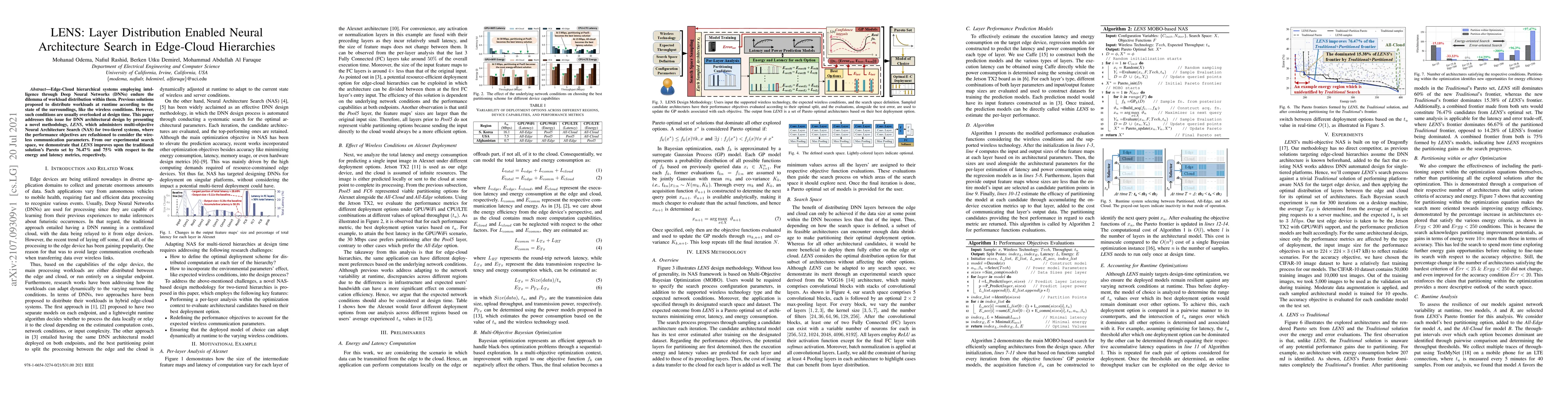 Thumbnail for LENS: Layer Distribution Enabled Neural Architecture Search in
  Edge-Cloud Hierarchies