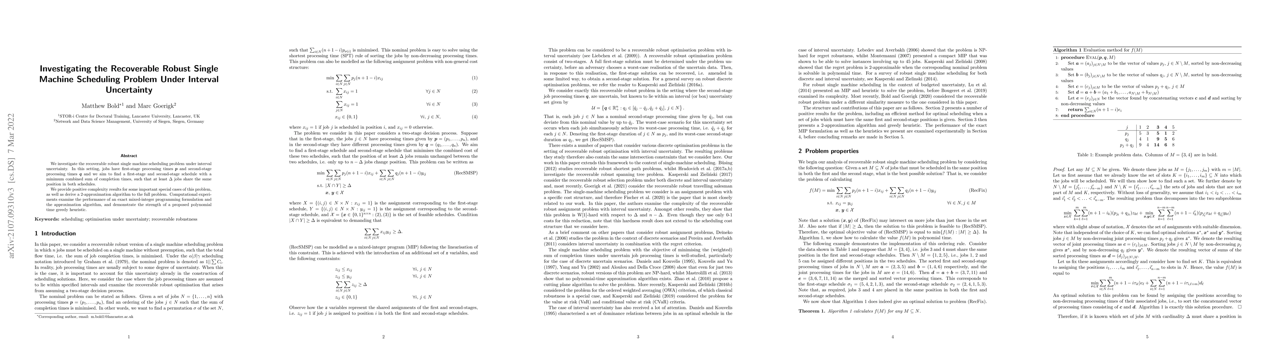 Thumbnail for Investigating the Recoverable Robust Single Machine Scheduling Problem
  Under Interval Uncertainty