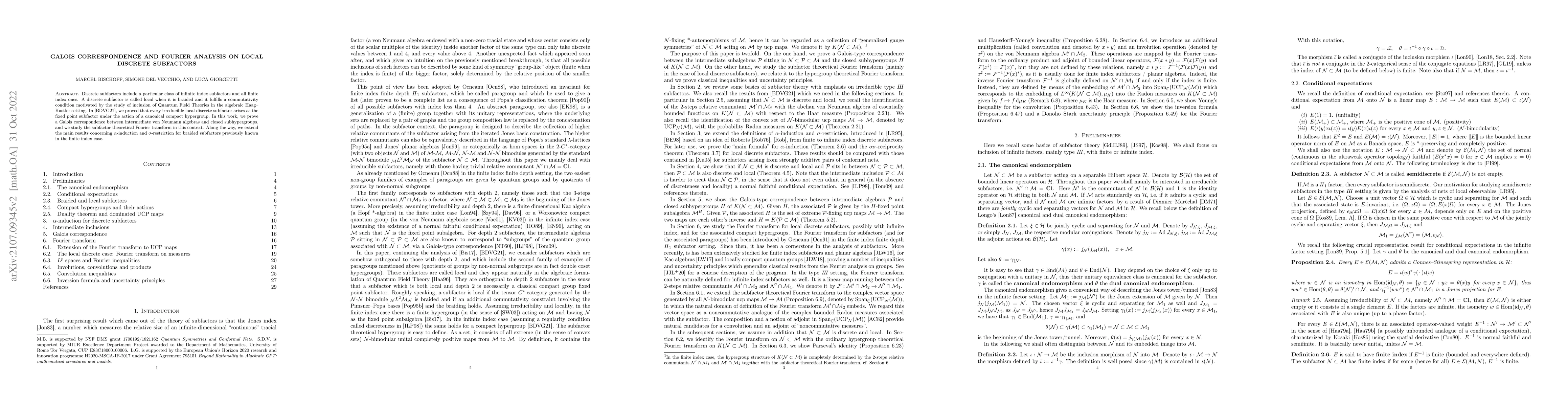 Thumbnail for Galois Correspondence and Fourier Analysis on Local Discrete Subfactors