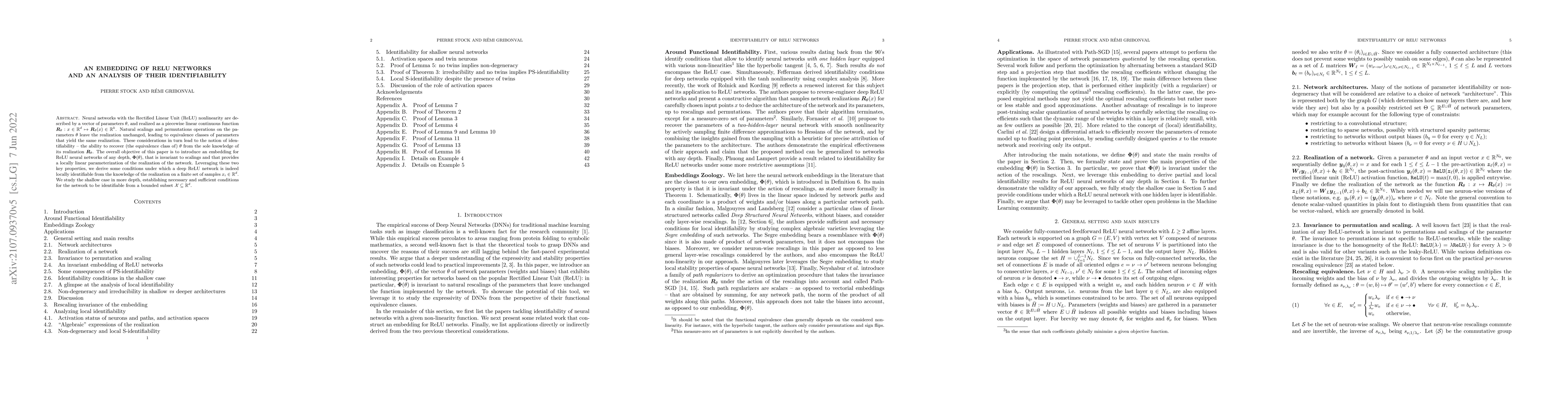 Thumbnail for An Embedding of ReLU Networks and an Analysis of their Identifiability