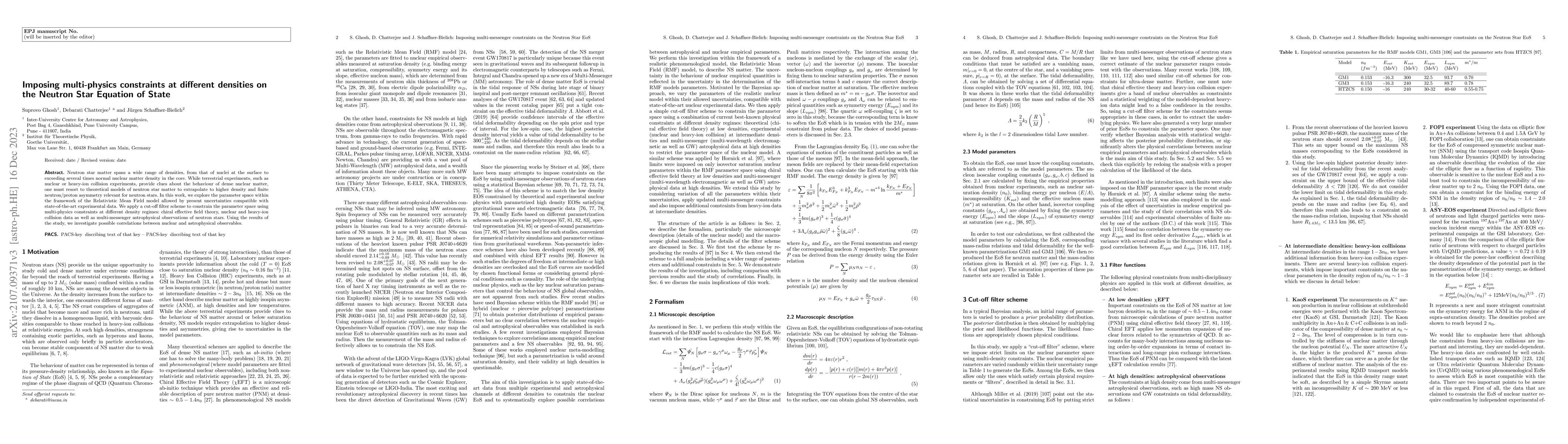 Thumbnail for Imposing multi-physics constraints at different densities on the Neutron
  Star Equation of State