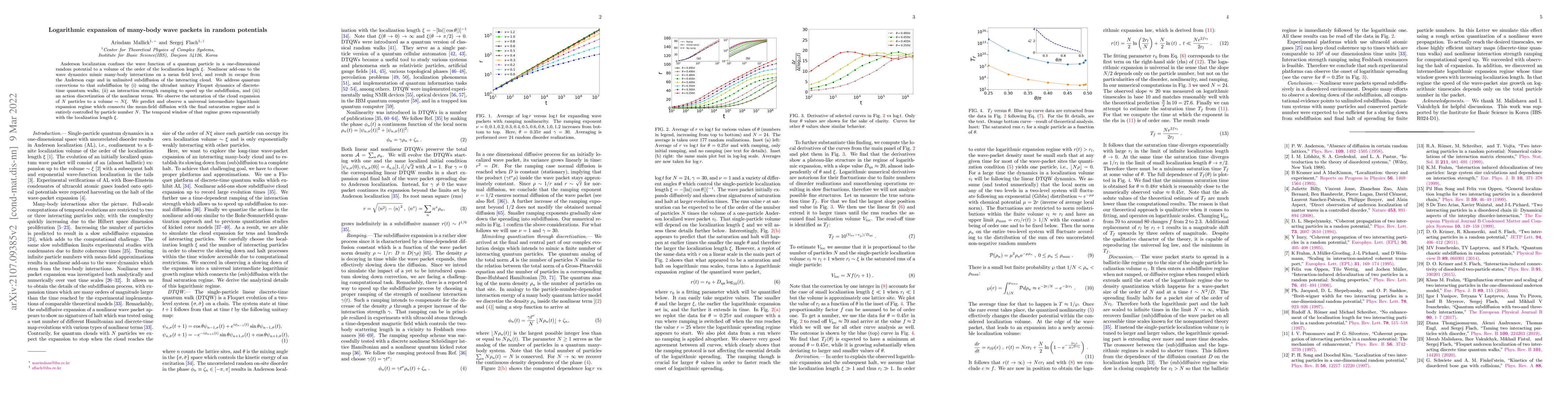 Thumbnail for Logarithmic expansion of many-body wave packets in random potentials