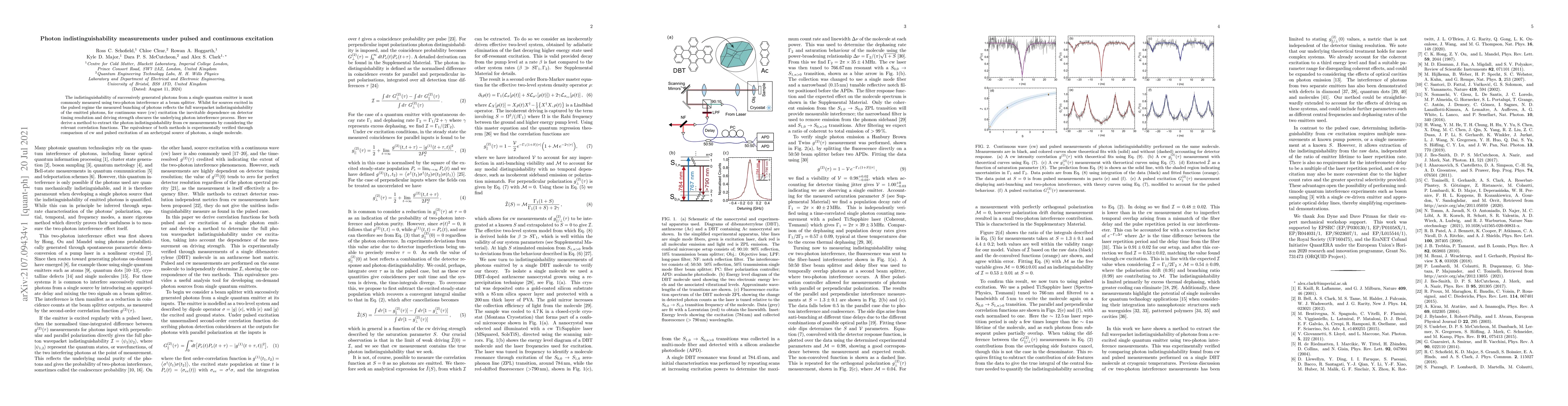 Thumbnail for Photon indistinguishability measurements under pulsed and continuous
  excitation