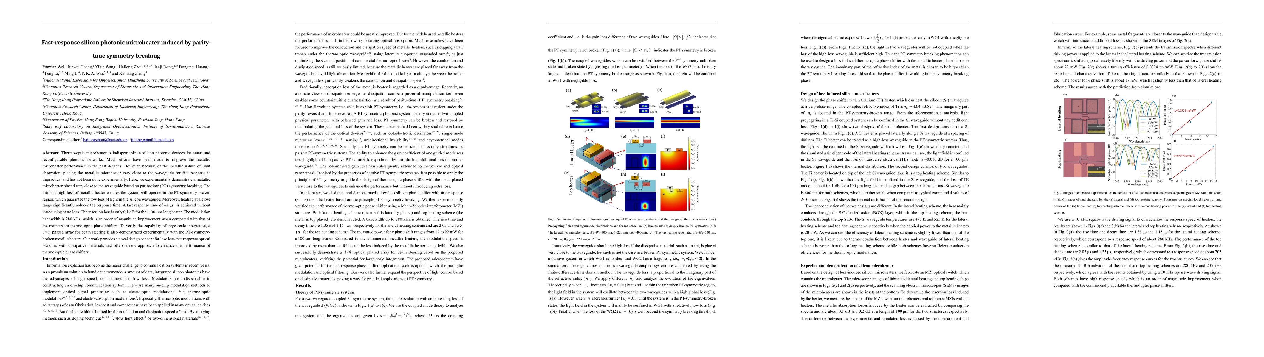 Thumbnail for Fast-response silicon photonic microheater induced by parity-time
  symmetry breaking