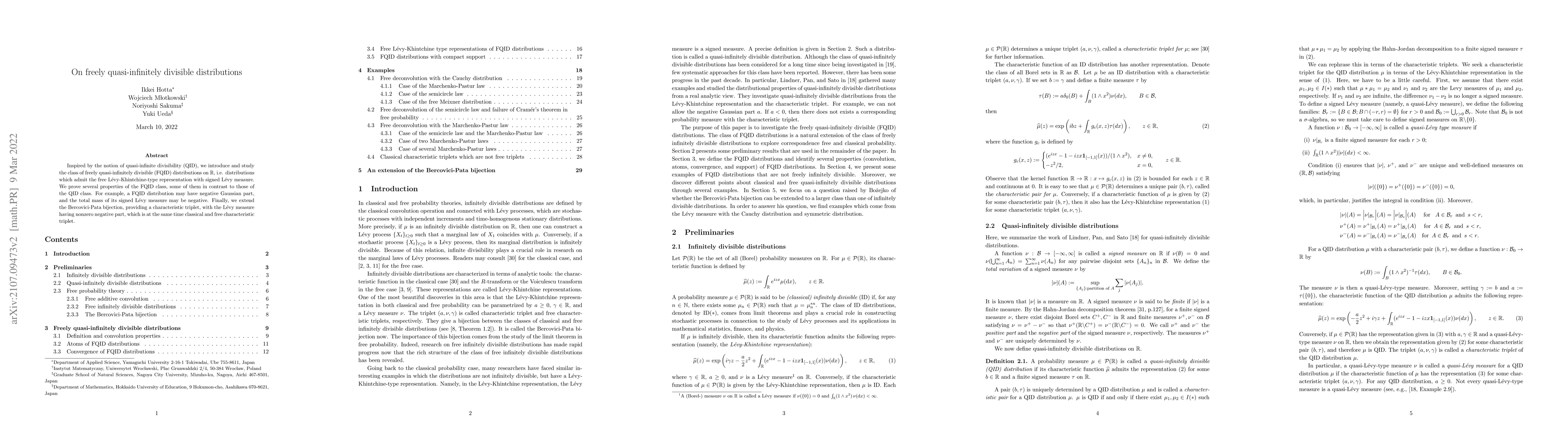 Thumbnail for On freely quasi-infinitely divisible distributions