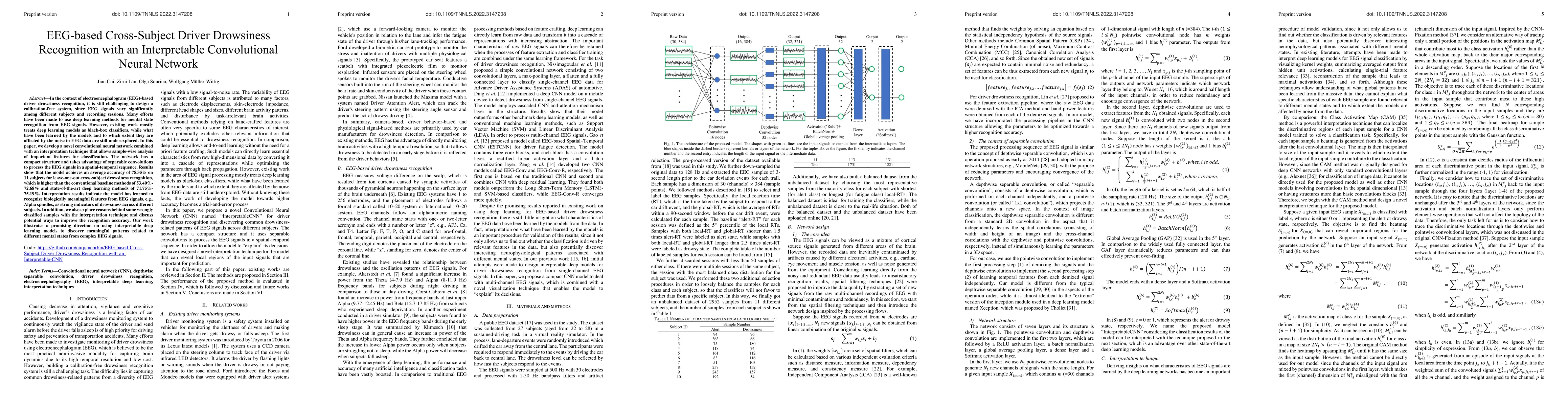 Thumbnail for EEG-based Cross-Subject Driver Drowsiness Recognition with an
  Interpretable Convolutional Neural Network