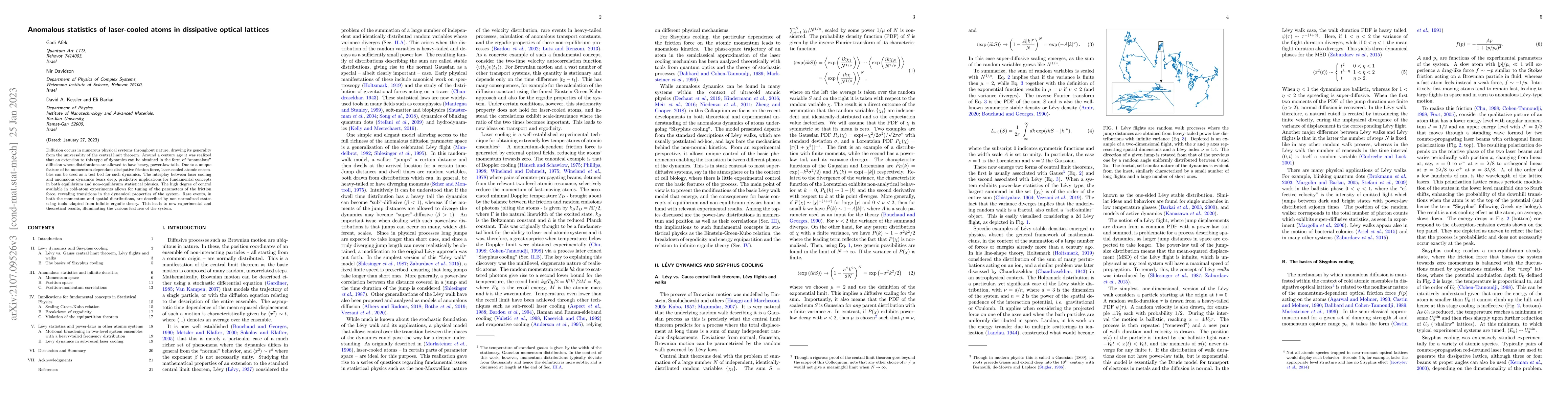 Thumbnail for Anomalous statistics of laser-cooled atoms in dissipative optical
  lattices