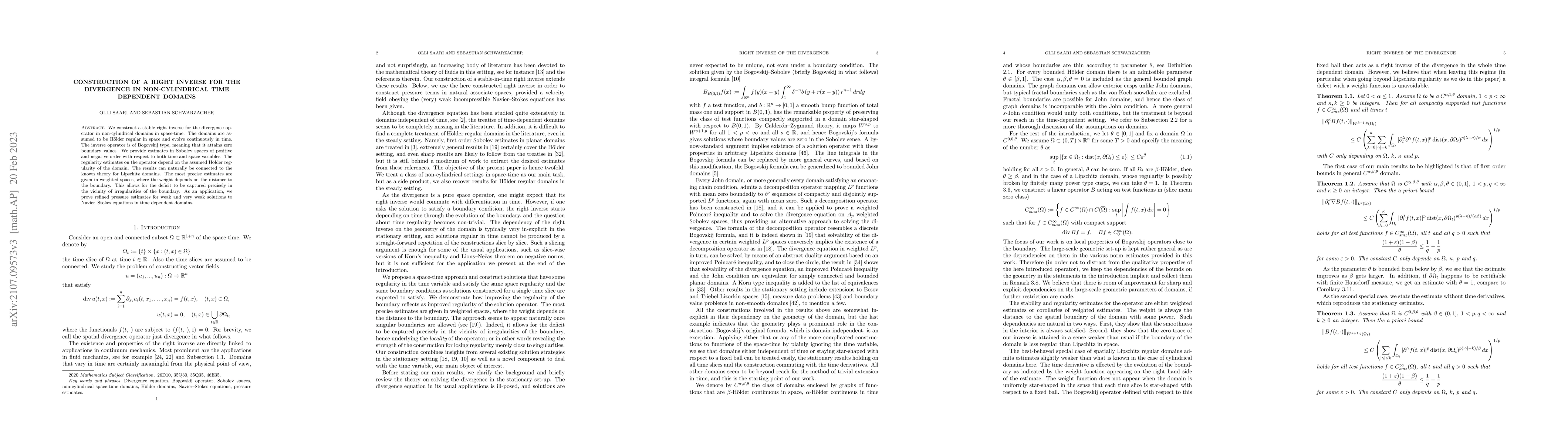 Thumbnail for Construction of a right inverse for the divergence in non-cylindrical
  time dependent domains