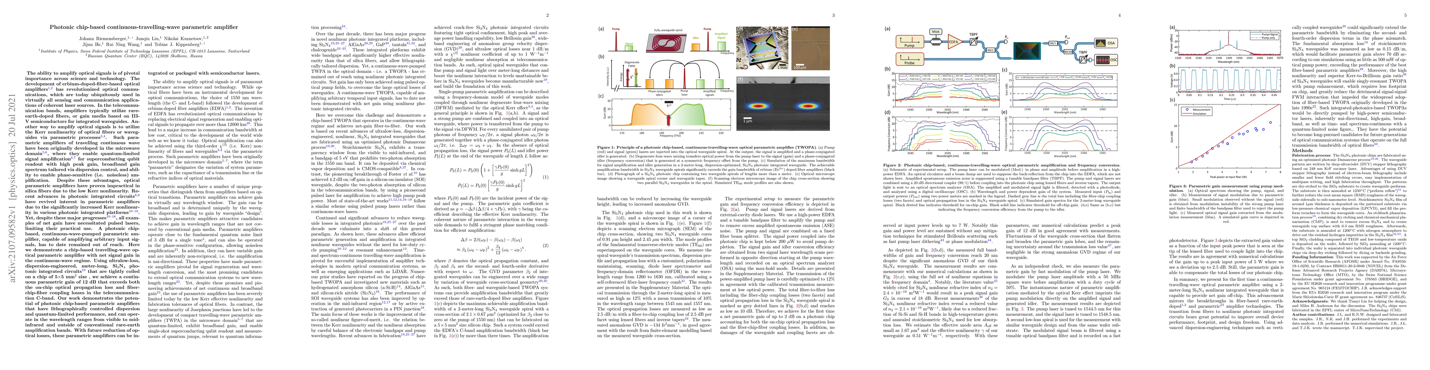 Thumbnail for Photonic chip-based continuous-travelling-wave parametric amplifier