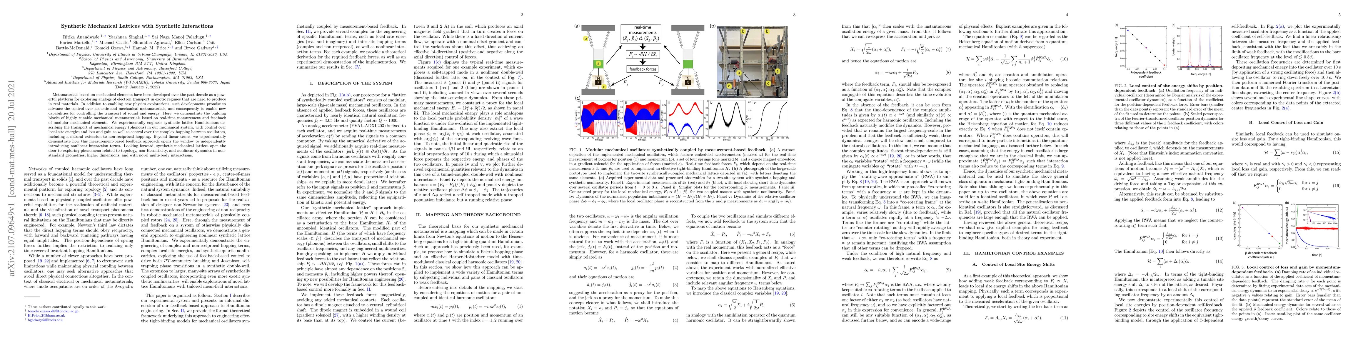 Thumbnail for Synthetic Mechanical Lattices with Synthetic Interactions