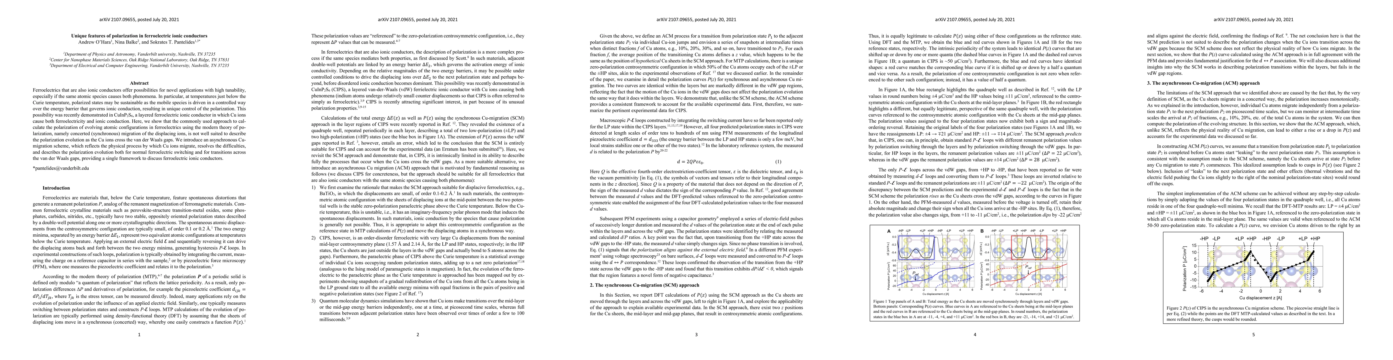 Thumbnail for Unique features of polarization in ferroelectric ionic conductors