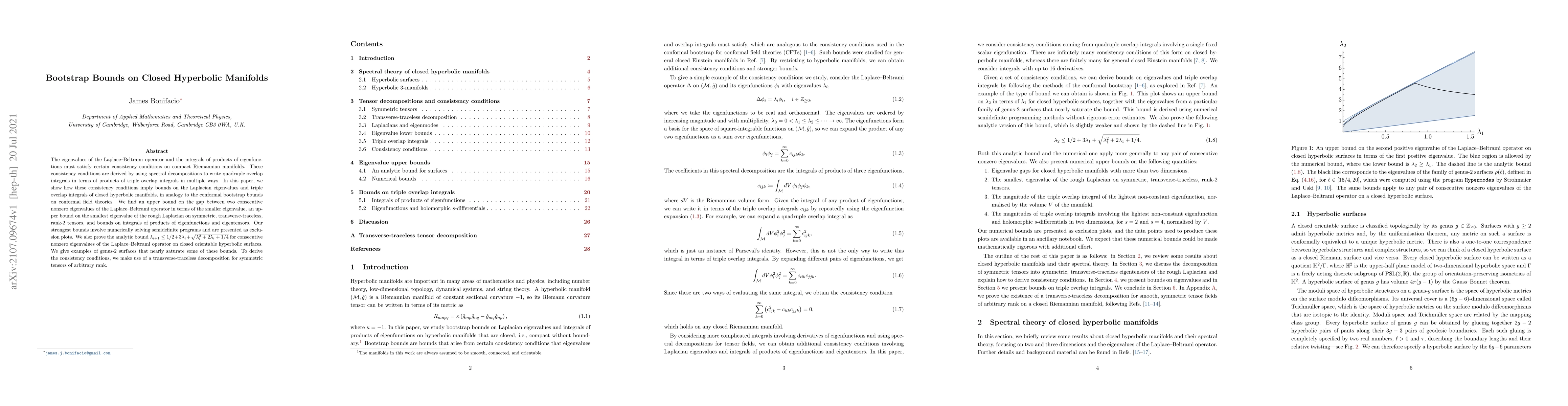 Thumbnail for Bootstrap Bounds on Closed Hyperbolic Manifolds