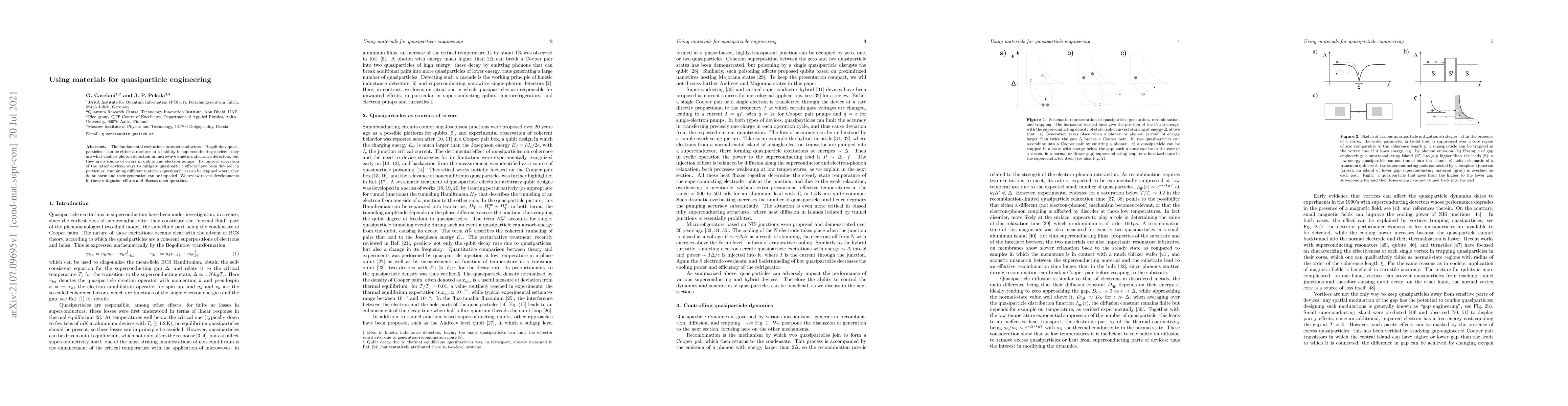 Thumbnail for Using materials for quasiparticle engineering