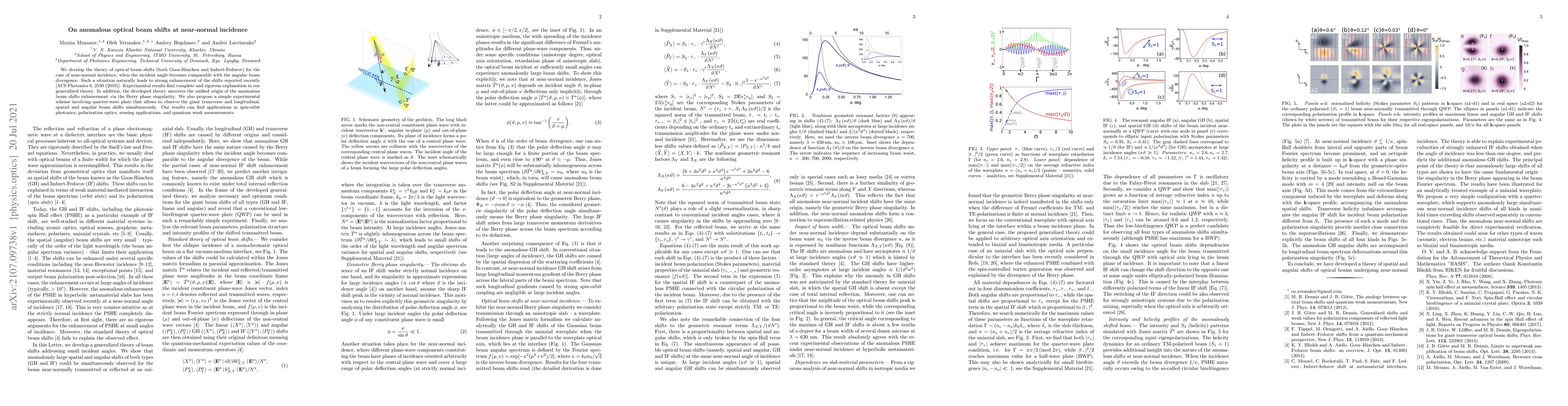 Thumbnail for On anomalous optical beam shifts at near-normal incidence