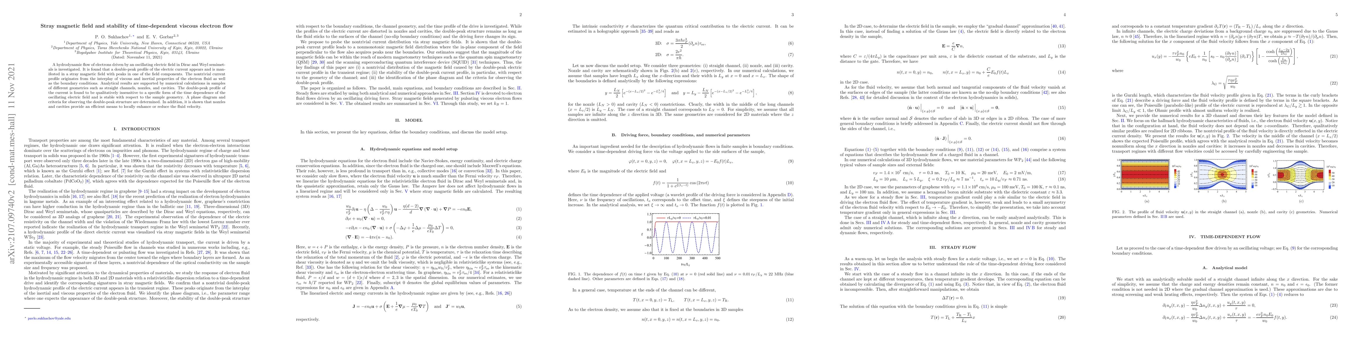 Thumbnail for Stray magnetic field and stability of time-dependent viscous electron
  flow