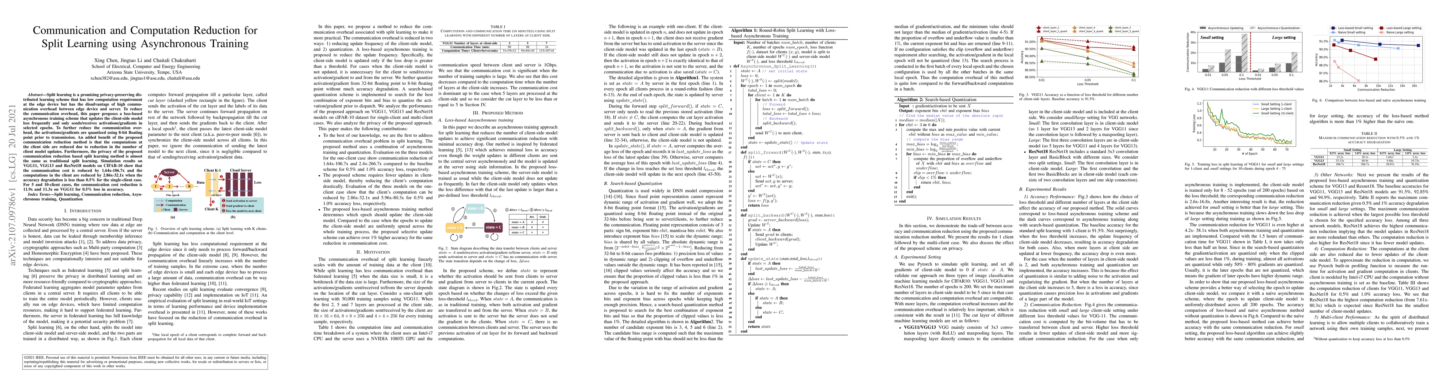 Thumbnail for Communication and Computation Reduction for Split Learning using
  Asynchronous Training