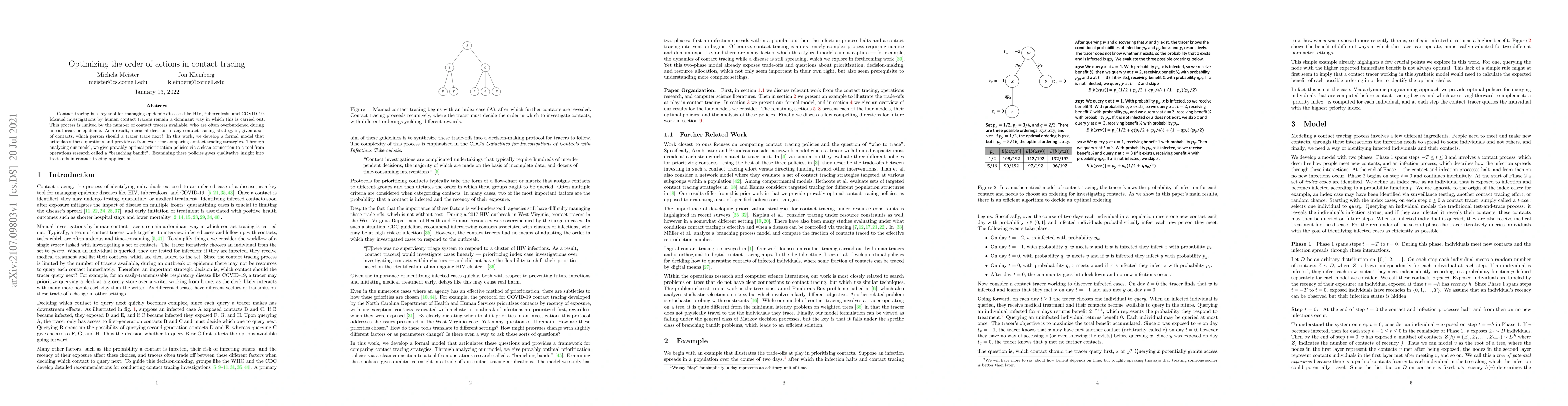 Thumbnail for Optimizing the order of actions in contact tracing