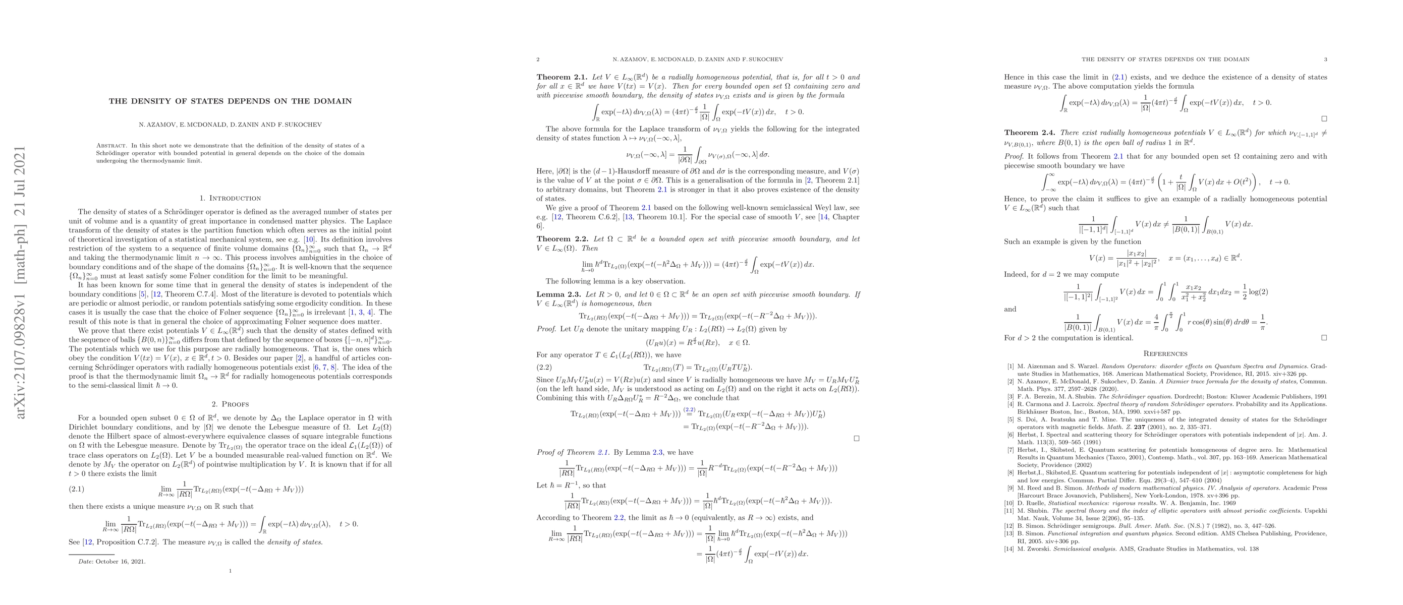 Thumbnail for The density of states depends on the domain