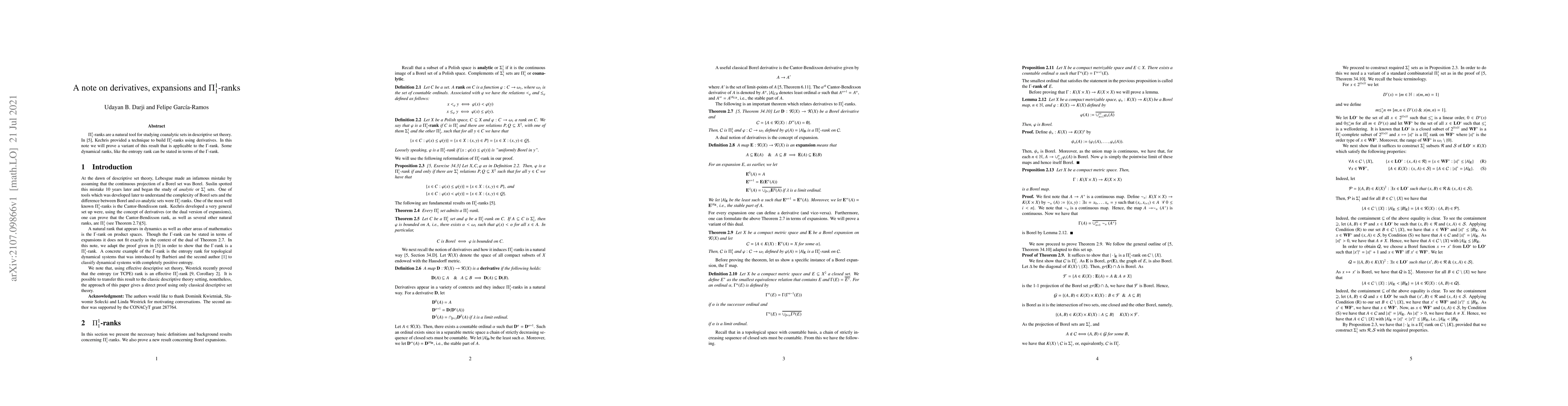 Thumbnail for A note on derivatives, expansions and $\Pi^1_1$-ranks