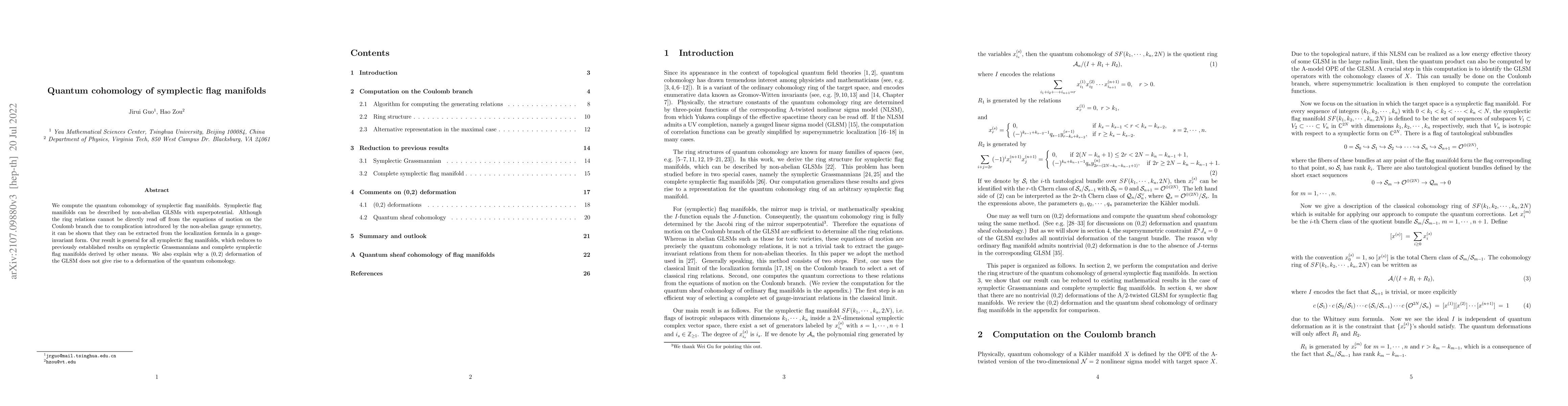 Thumbnail for Quantum cohomology of symplectic flag manifolds