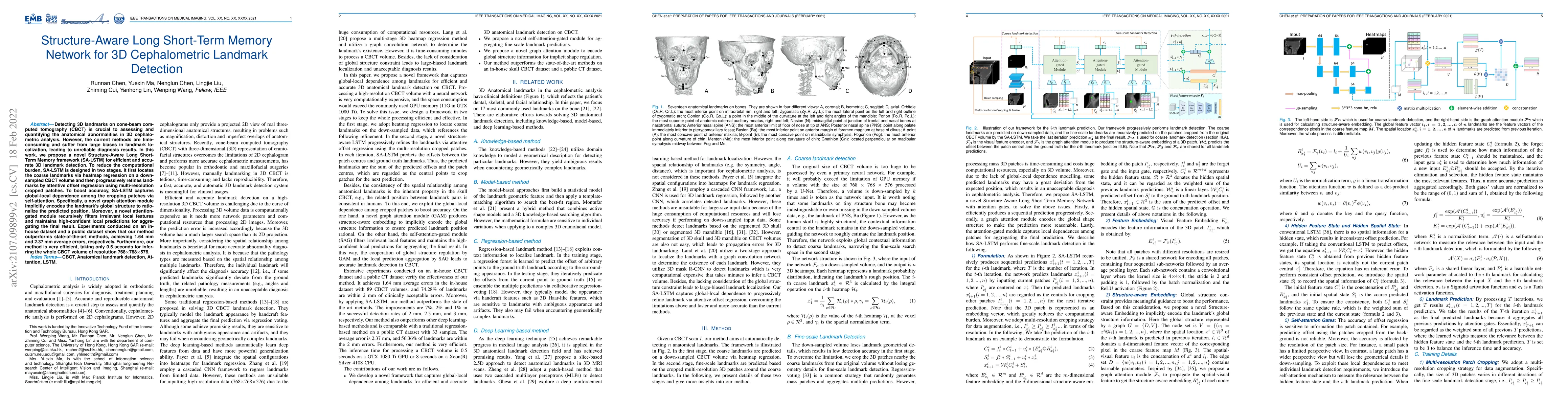 Thumbnail for Structure-Aware Long Short-Term Memory Network for 3D Cephalometric
  Landmark Detection