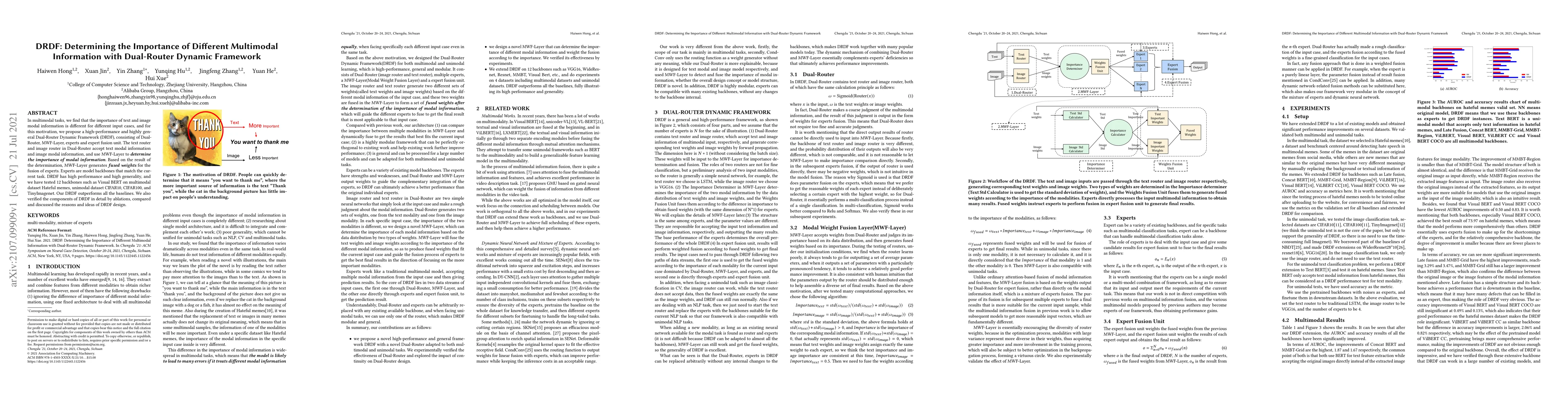 Thumbnail for DRDF: Determining the Importance of Different Multimodal Information
  with Dual-Router Dynamic Framework