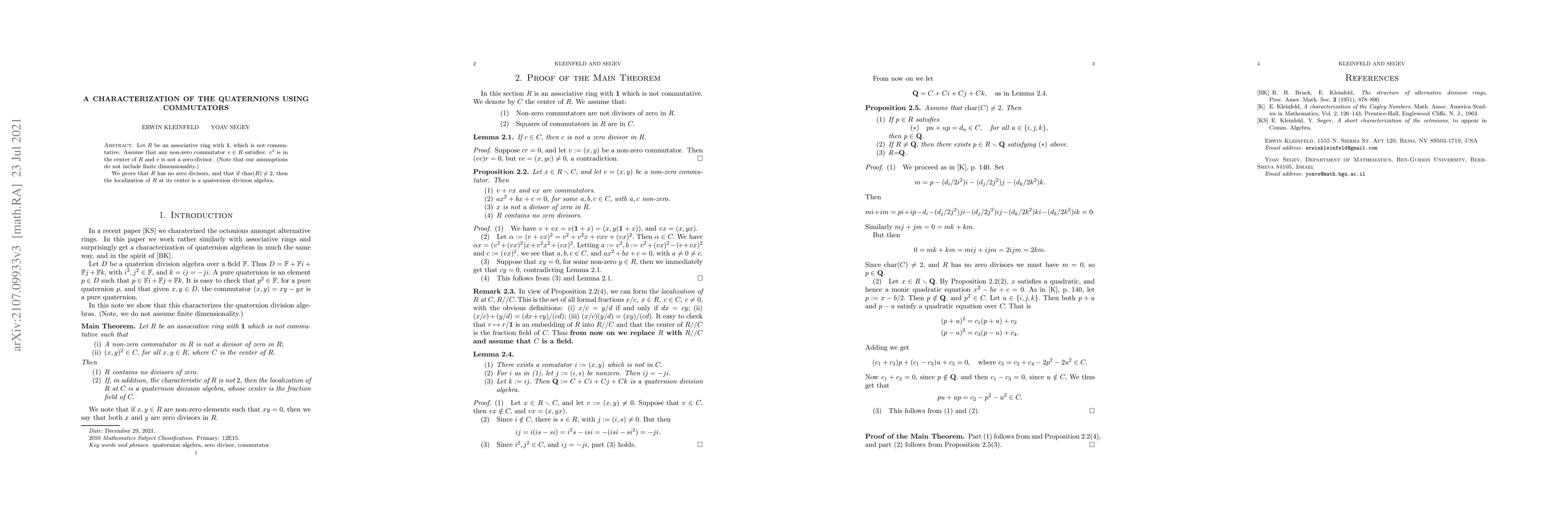 Thumbnail for A characterization of the quaternions using commutators