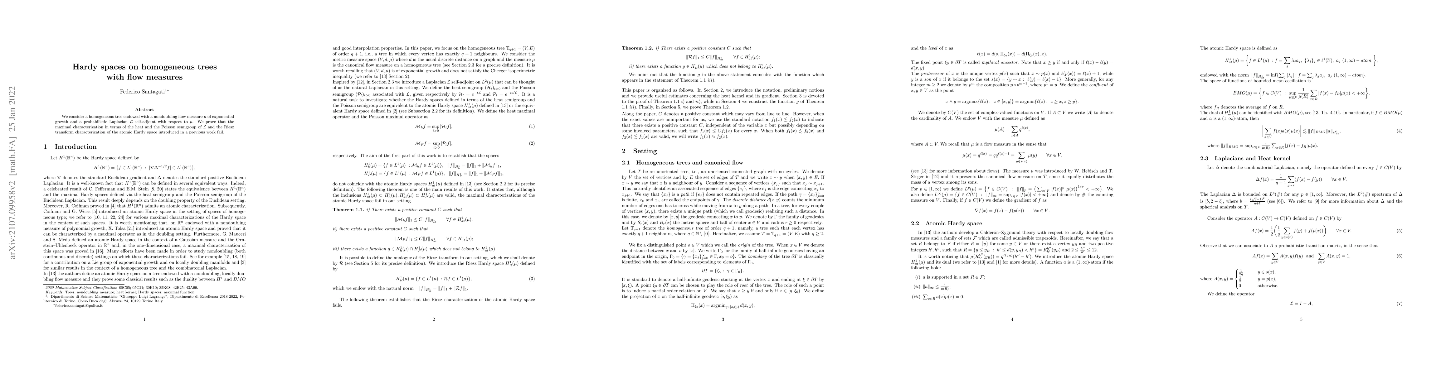 Thumbnail for Hardy spaces on homogeneous trees with flow measures