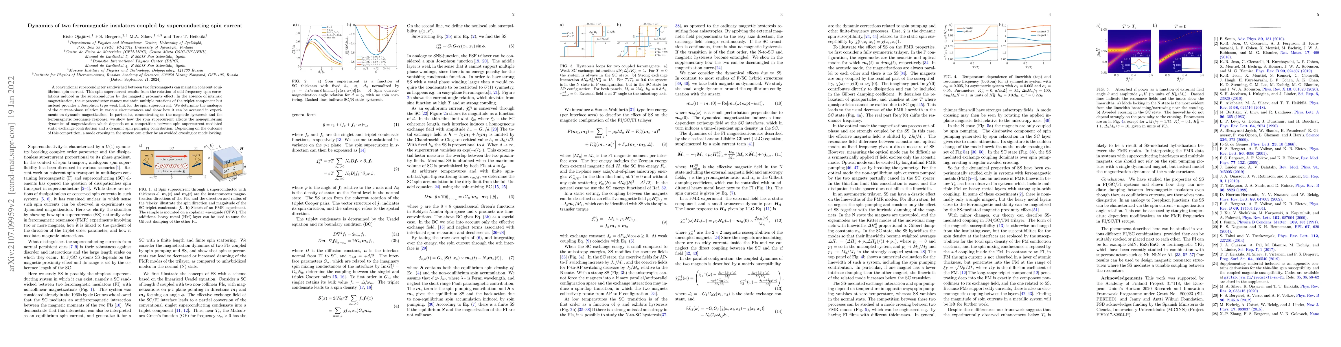 Thumbnail for Dynamics of two ferromagnetic insulators coupled by superconducting spin
  current
